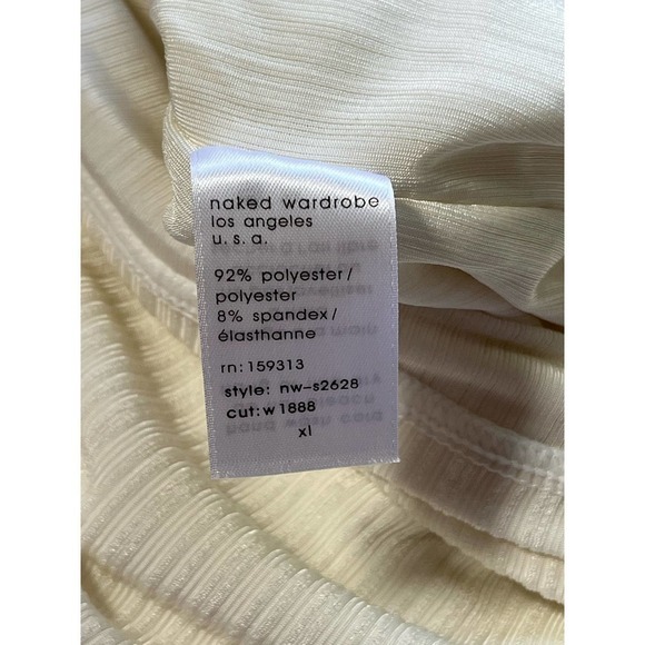 NAKED WARDROBE The Extra Mini Skirt Slinky Collection in White - Size XL- NWT - Picture 11 of 16